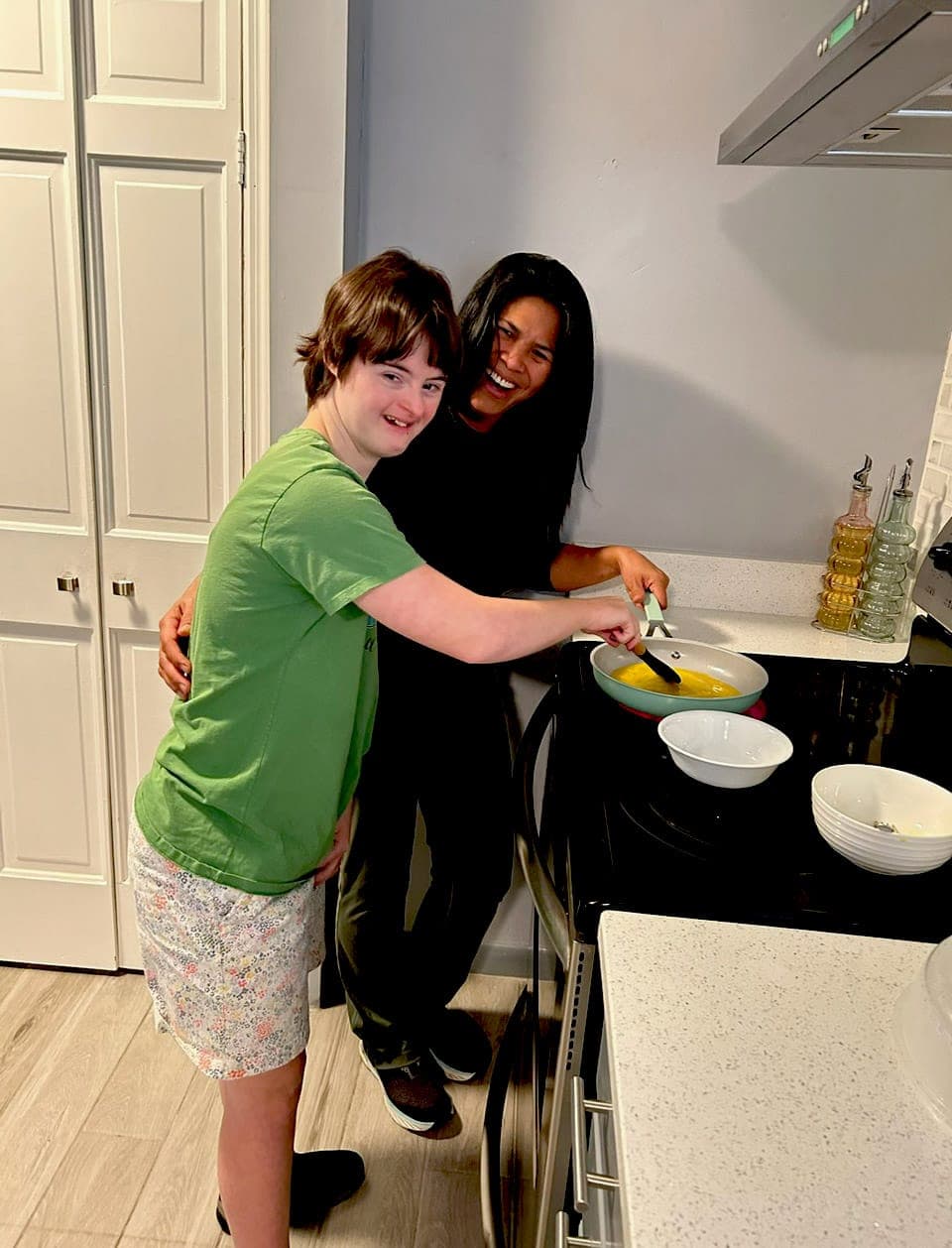 Cooking together at home
